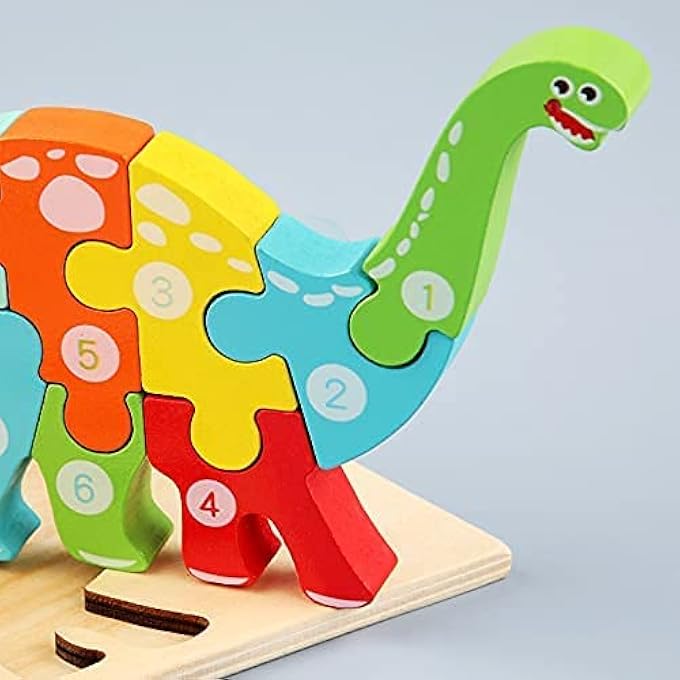 WOODEN 3D PUZZLES (PARROT, DINOSAUR, BUS, AIRPLANE) EDUCATIONAL AND LEARNING WOODEN TODDLER PUZZLES FOR KIDS AGES 2-5 YRS| 3D TOY FOR PLAY AND LEARN | - Image 2